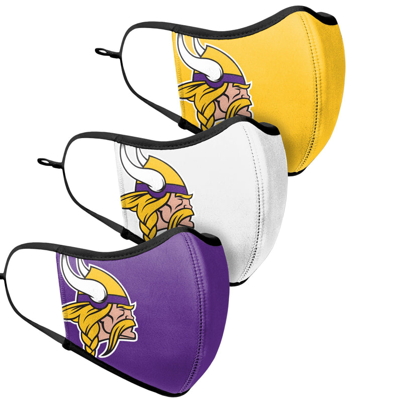 Minnesota Vikings 3-Pack Match Day Face Mask Covers