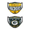 Green Bay Packers NFL Mens Knit 2 Pack Face Cover