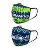 Seattle Seahawks NFL Mens Knit 2 Pack Face Cover