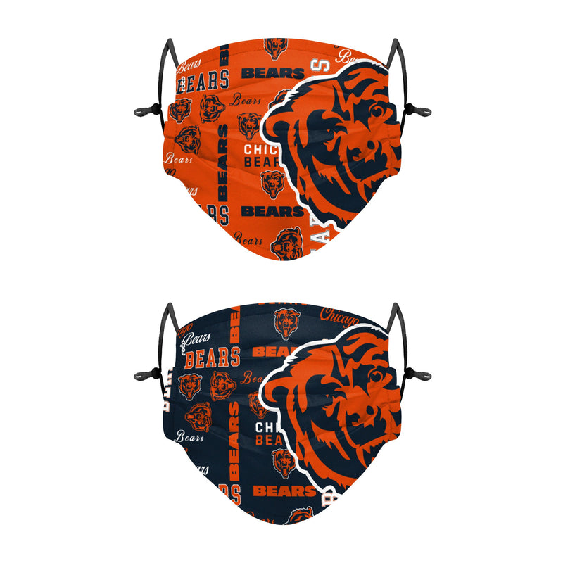 FOCO Adult Chicago Bears 3-Pack Face Coverings