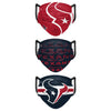 Houston Texans NFL Mens Matchday 3 Pack Face Cover