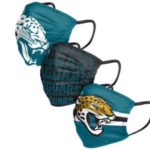 Jacksonville Jaguars NFL Mens Matchday 3 Pack Face Cover