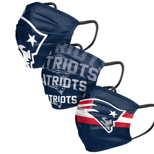 New England Patriots NFL Mens Matchday 3 Pack Face Cover