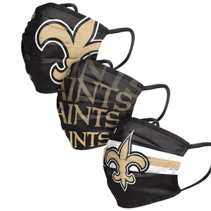 New Orleans Saints NFL Mens Matchday 3 Pack Face Cover