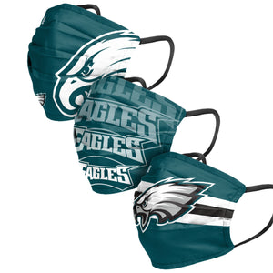 Philadelphia Eagles NFL Mens Matchday 3 Pack Face Cover