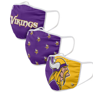 Minnesota Vikings NFL 3 Pack Face Cover