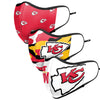 Kansas City Chiefs NFL Thematic Sport 3 Pack Face Cover