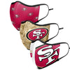 San Francisco 49ers NFL Thematic Sport 3 Pack Face Cover