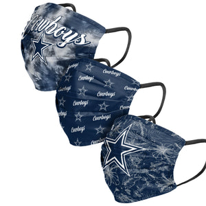 Dallas Cowboys NFL Womens Matchday 3 Pack Face Cover