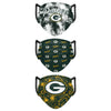 Green Bay Packers NFL Womens Matchday 3 Pack Face Cover