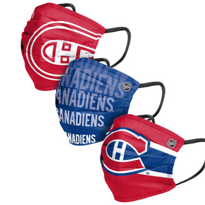 Montreal Canadiens NHL Mens Matchday 3 Pack Face Cover