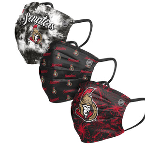 Ottawa Senators NHL Womens Matchday 3 Pack Face Cover