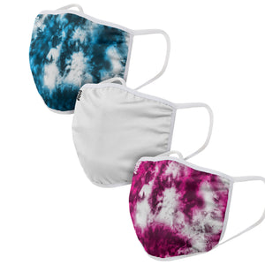 Blue & Pink Tie-Dye 3 Pack Face Cover