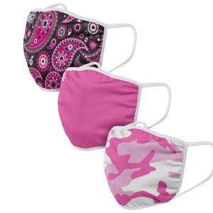 Pink Patterns 3 Pack Face Cover