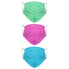 Solid Pastel Colors Pleated 3 Pack Face Cover