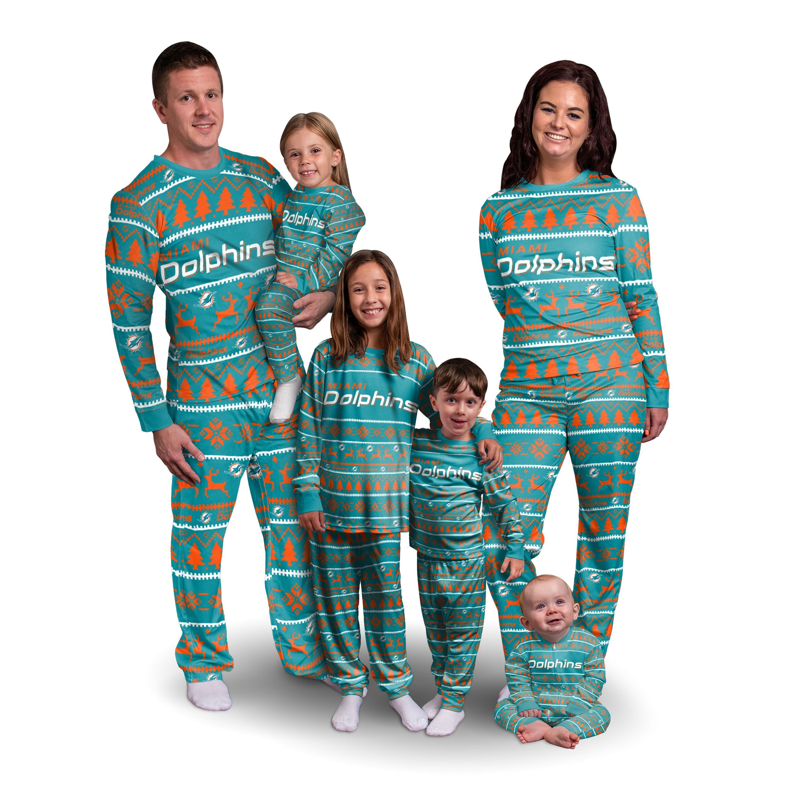 Miami Dolphins NFL Family Holiday Pajamas