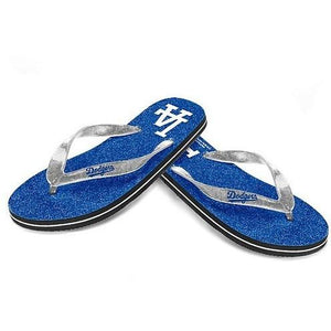 MLB 2014 Womens Glitter Flip Flops Los Angeles Dodgers