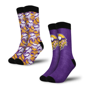 Minnesota Vikings NFL Primetime Blast Socks 2 Pack
