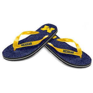 NCAA 2014 Womens Glitter Flip Flops Michigan Wolverines