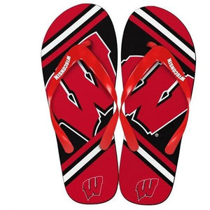 NCAA 2014 Unisex Big Logo Flip Flops Wisconsin Badgers