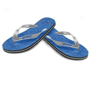 NFL 2014 Womens Glitter Flip Flops Detroit Lions