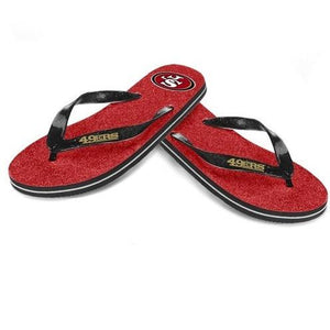 NFL 2014 Womens Glitter Flip Flops San Francisco 49ers