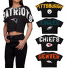 NFL Womens Distressed Wordmark Crop Top - Pick Team