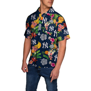 New York Yankees MLB Fruit Flair Mens Short Sleeve Polo Shirt