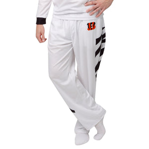 Cincinnati Bengals NFL Mens White Stripe Pajama Pants