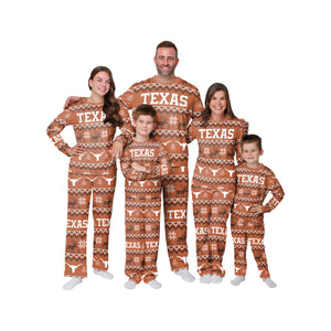 Texas Longhorns NCAA Ugly Pattern Family Holiday Pajamas