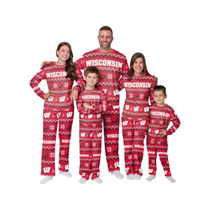 Wisconsin Badgers NCAA Ugly Pattern Family Holiday Pajamas