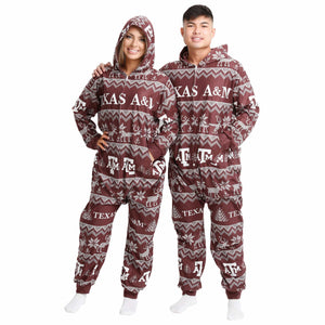 Texas A&M Aggies NCAA Ugly Pattern One Piece Pajamas