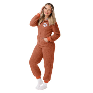 Clemson Tigers NCAA Womens Sherpa One Piece Pajamas