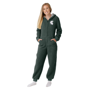 Michigan State Spartans NCAA Womens Sherpa One Piece Pajamas