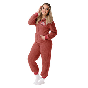 Ohio State Buckeyes NCAA Womens Sherpa One Piece Pajamas