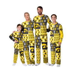 Iowa Hawkeyes NCAA Busy Block Family Holiday Pajamas