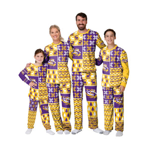 LSU Tigers NCAA Busy Block Family Holiday Pajamas