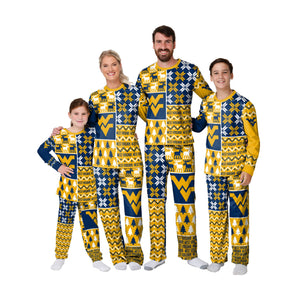 West Virginia Mountaineers NCAA Busy Block Family Holiday Pajamas