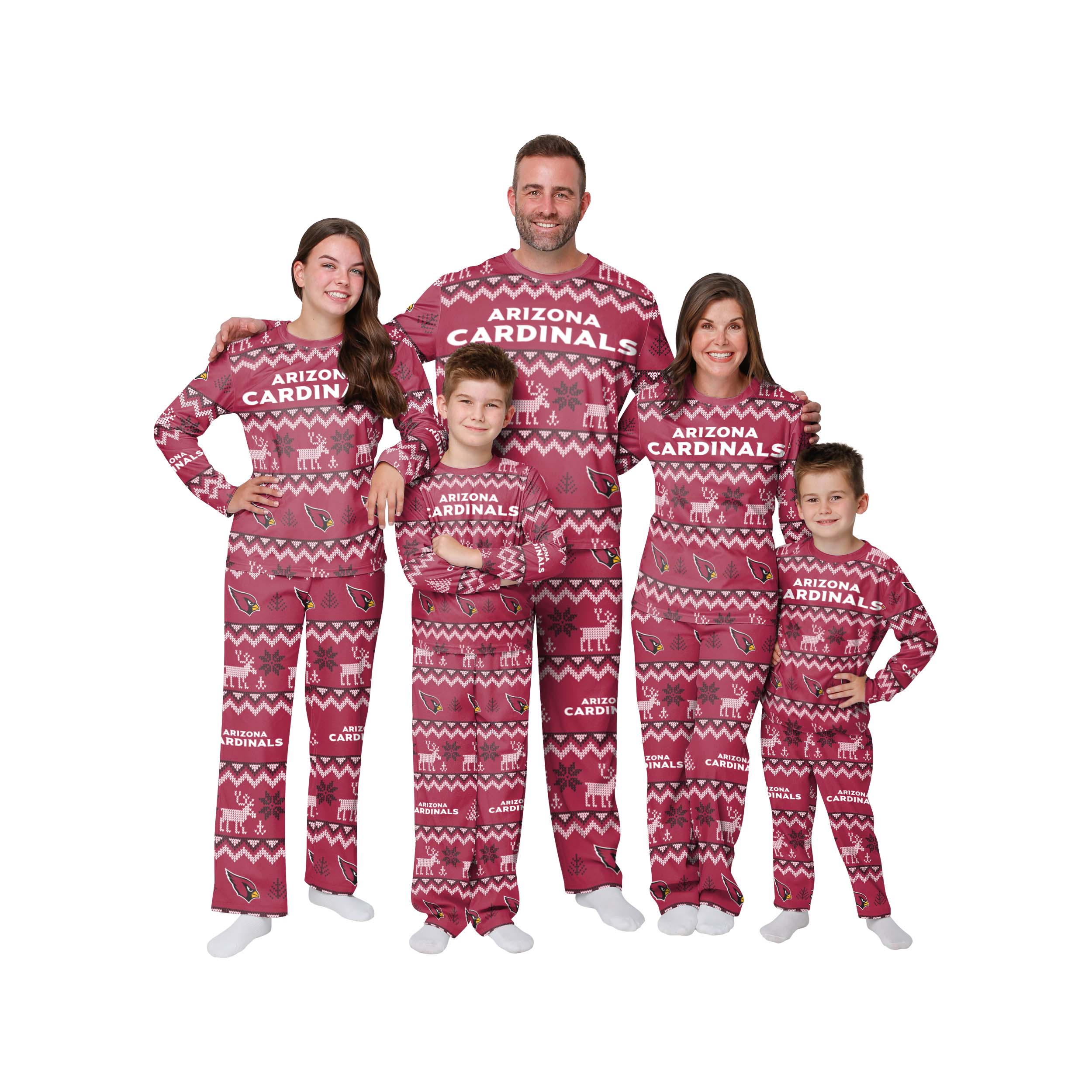 Arizona Cardinals Youth Ugly Pattern Family Holiday Pajamas, Little Kids Size: 4