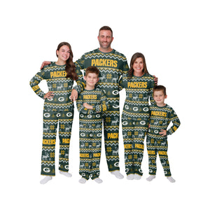 Green Bay Packers NFL Ugly Pattern Family Holiday Pajamas