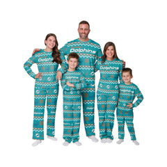 Miami Dolphins Ugly Christmas Raglan Pajamas Sets Matching Set For