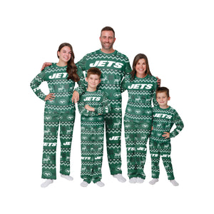 New York Jets NFL Ugly Pattern Family Holiday Pajamas