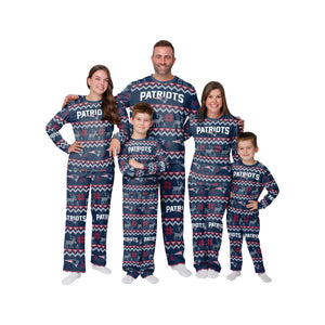 New England Patriots Sport Pajamas Set Custom Name Kid & Adult Christmas  Pajamas Set Family Gift