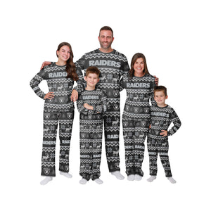 Las Vegas Raiders Mens Plaid Family Holiday Pajamas FOCO