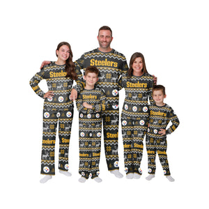 Pittsburgh Steelers NFL Ugly Pattern Family Holiday Pajamas