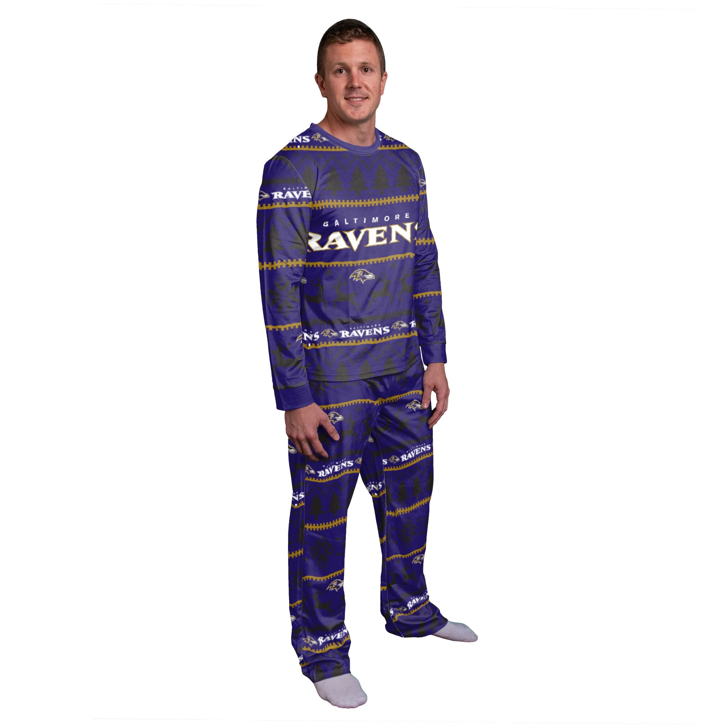 Baltimore Ravens NFL Family Holiday Pajamas