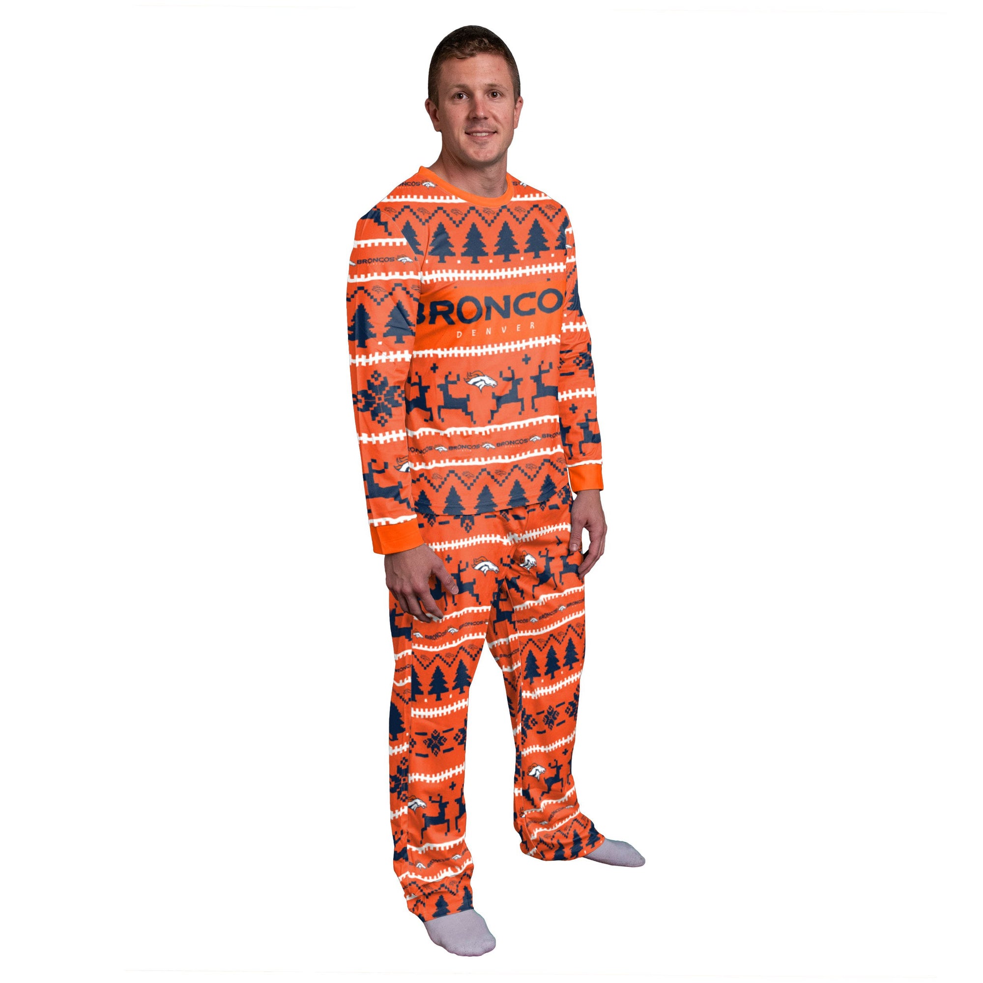 Denver Broncos NFL Family Holiday Pajamas