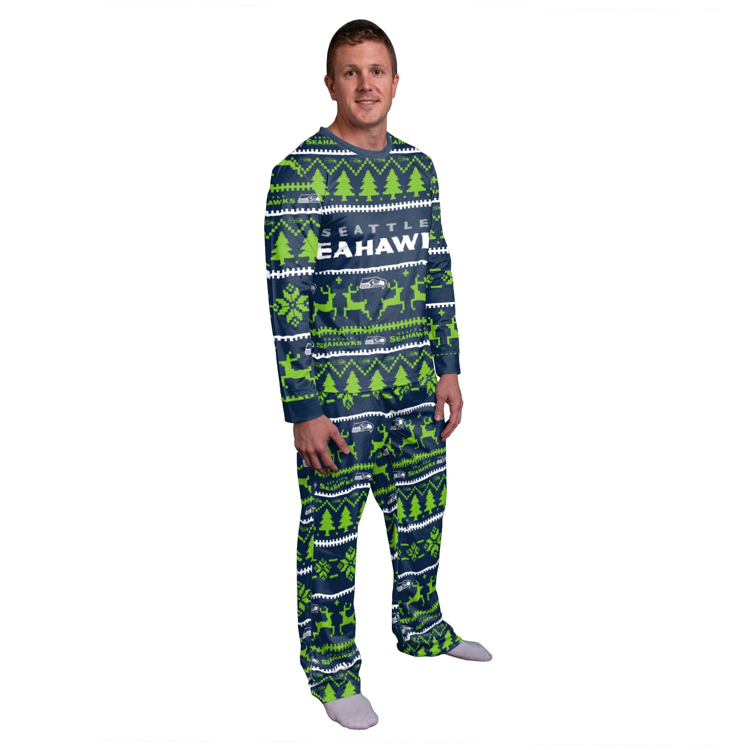 Seattle Seahawks NFL Family Holiday Pajamas