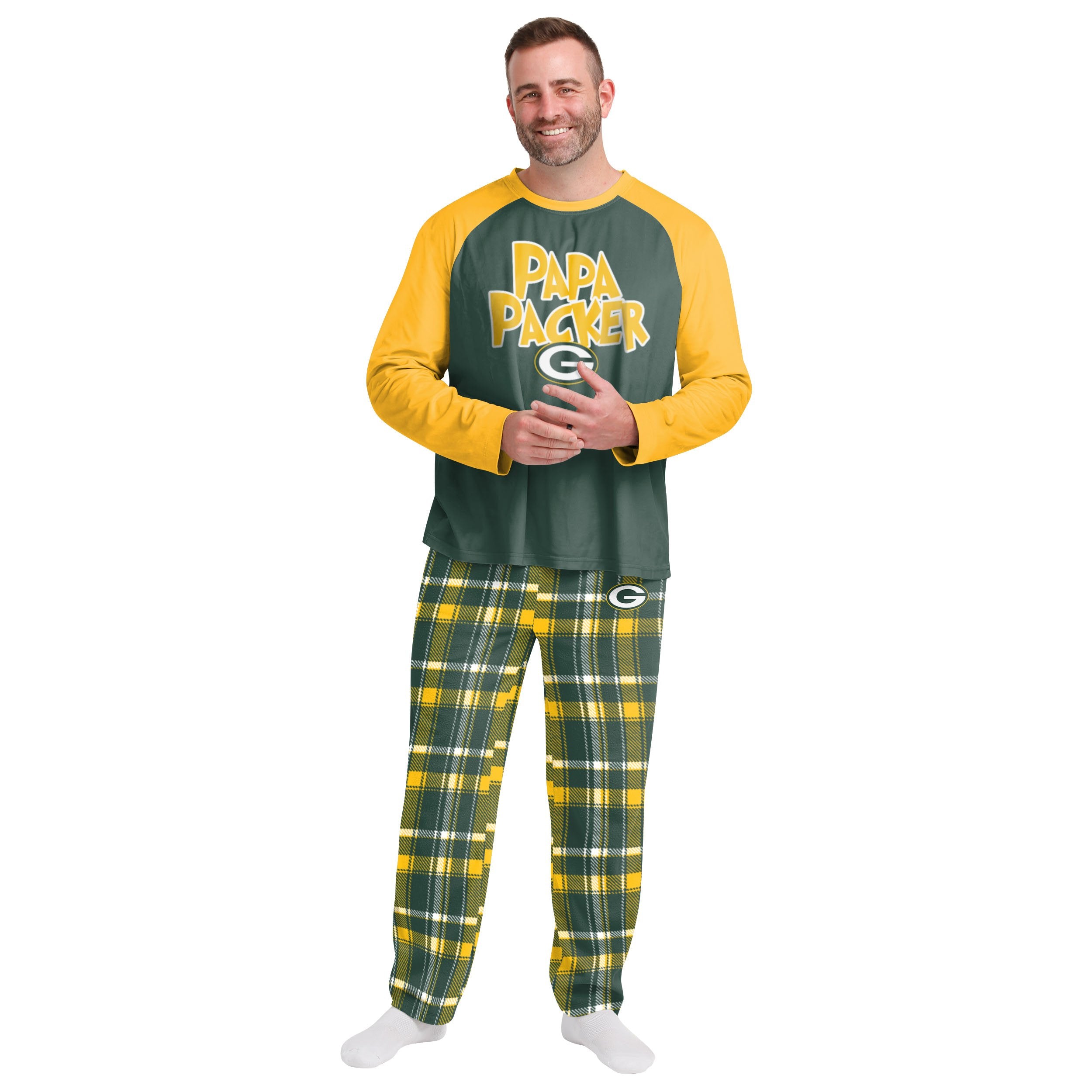 Packers Women's Mama Flannel Pajama Set  Green and Gold Zone West Allis,  Wisconsin