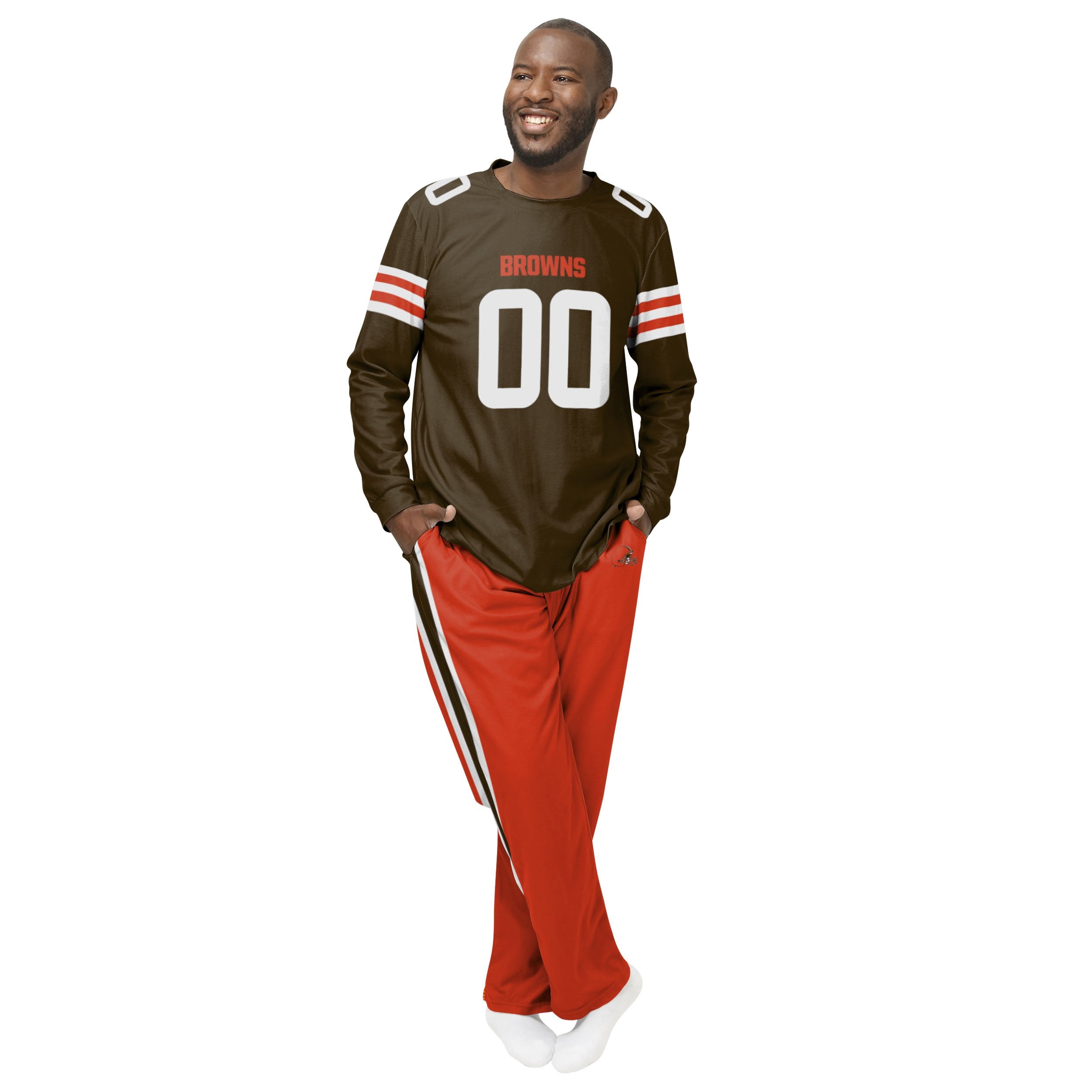 Nfl Cleveland Browns Striped Football Jersey T-shirt